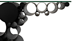 Noir Paradox Console Table: Modern Black Iron Frame with Glass Top for Eclectic Living Spaces & Entryways GCON371MTB