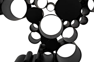 Noir Paradox Console Table: Modern Black Iron Frame with Glass Top for Eclectic Living Spaces & Entryways GCON371MTB