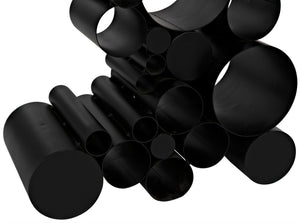 Noir Paradox Console Table: Modern Black Iron Frame with Glass Top for Eclectic Living Spaces & Entryways GCON371MTB