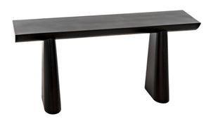 Noir Winston Console Table - Sleek Black Metal Design for Modern Entryways, Living Rooms & Hallways GCON375MTB