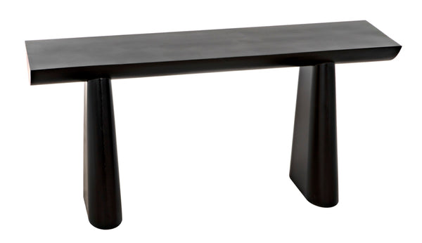 Noir Winston Console Table - Sleek Black Metal Design for Modern Entryways, Living Rooms & Hallways GCON375MTB