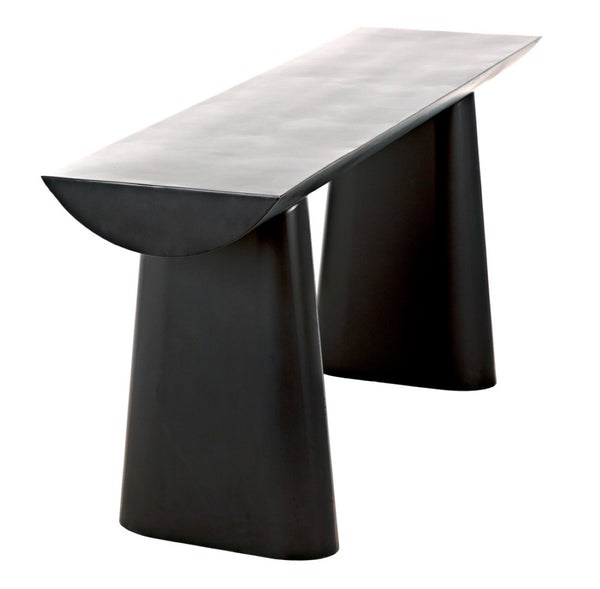 Noir Winston Console Table - Sleek Black Metal Design for Modern Entryways, Living Rooms & Hallways GCON375MTB
