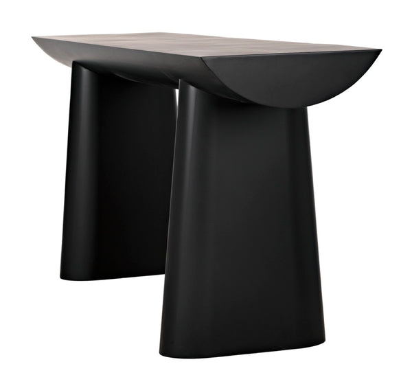 Noir Winston Console Table - Sleek Black Metal Design for Modern Entryways, Living Rooms & Hallways GCON375MTB