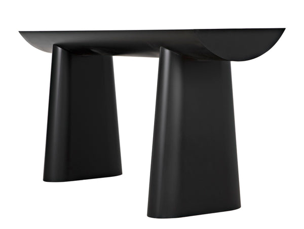 Noir Winston Console Table - Sleek Black Metal Design for Modern Entryways, Living Rooms & Hallways GCON375MTB