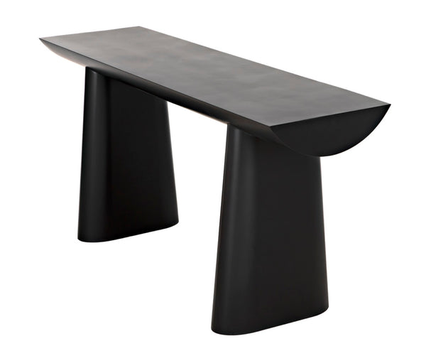 Noir Winston Console Table - Sleek Black Metal Design for Modern Entryways, Living Rooms & Hallways GCON375MTB