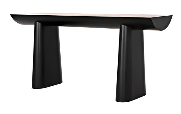 Noir Winston Console Table - Sleek Black Metal Design for Modern Entryways, Living Rooms & Hallways GCON375MTB
