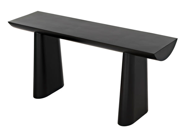 Noir Winston Console Table - Sleek Black Metal Design for Modern Entryways, Living Rooms & Hallways GCON375MTB