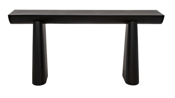 Noir Winston Console Table - Sleek Black Metal Design for Modern Entryways, Living Rooms & Hallways GCON375MTB
