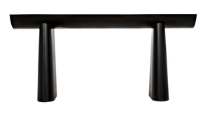 Noir Winston Console Table - Sleek Black Metal Design for Modern Entryways, Living Rooms & Hallways GCON375MTB