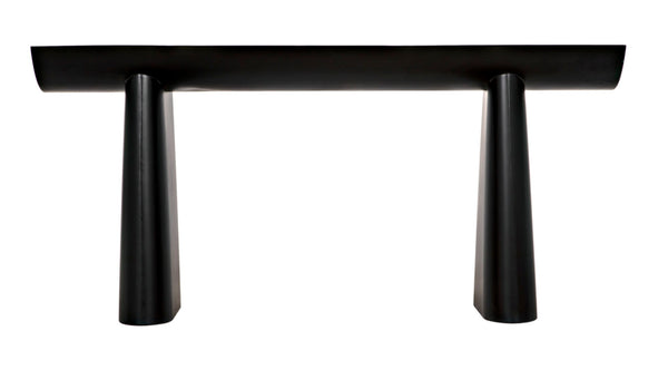 Noir Winston Console Table - Sleek Black Metal Design for Modern Entryways, Living Rooms & Hallways GCON375MTB