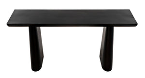 Noir Winston Console Table - Sleek Black Metal Design for Modern Entryways, Living Rooms & Hallways GCON375MTB
