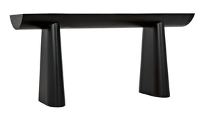 Noir Winston Console Table - Sleek Black Metal Design for Modern Entryways, Living Rooms & Hallways GCON375MTB