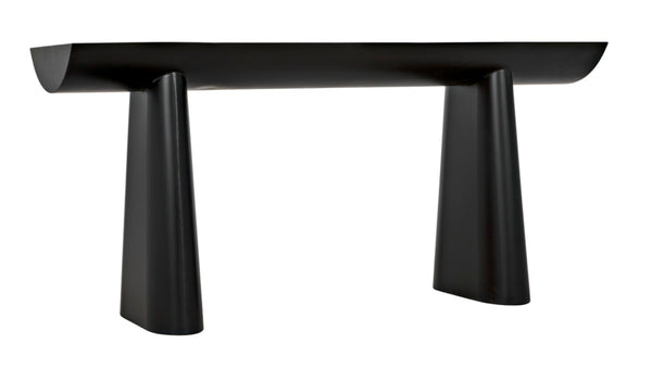 Noir Winston Console Table - Sleek Black Metal Design for Modern Entryways, Living Rooms & Hallways GCON375MTB