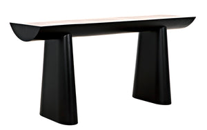 Noir Winston Console Table - Sleek Black Metal Design for Modern Entryways, Living Rooms & Hallways GCON375MTB