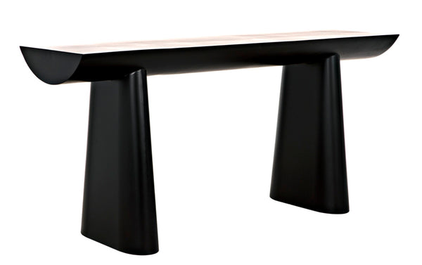Noir Winston Console Table - Sleek Black Metal Design for Modern Entryways, Living Rooms & Hallways GCON375MTB