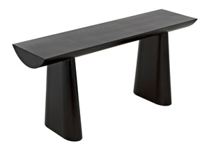Noir Winston Console Table - Sleek Black Metal Design for Modern Entryways, Living Rooms & Hallways GCON375MTB