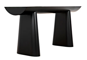 Noir Winston Console Table - Sleek Black Metal Design for Modern Entryways, Living Rooms & Hallways GCON375MTB
