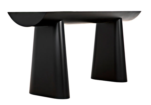Noir Winston Console Table - Sleek Black Metal Design for Modern Entryways, Living Rooms & Hallways GCON375MTB