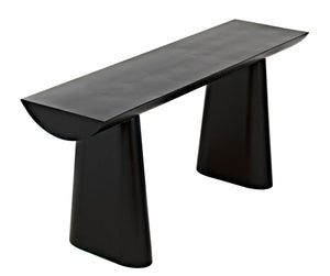 Noir Winston Console Table - Sleek Black Metal Design for Modern Entryways, Living Rooms & Hallways GCON375MTB