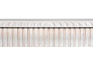 Noir Portuguese Console Table - Elegant Mahogany Design with Antique Brass Pulls for Timeless Decor White Wash GCON376WH