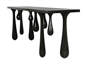 Noir Drop Console Table – Handcrafted Mahogany with Sculptural Design, Perfect for Entryways and Living Spaces Pale GCON377P