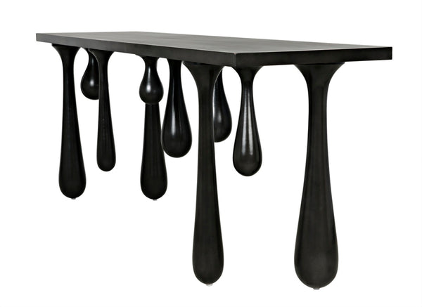 Noir Drop Console Table – Handcrafted Mahogany with Sculptural Design, Perfect for Entryways and Living Spaces Pale GCON377P