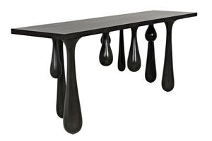 Noir Drop Console Table – Handcrafted Mahogany with Sculptural Design, Perfect for Entryways and Living Spaces Pale GCON377P