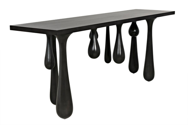 Noir Drop Console Table – Handcrafted Mahogany with Sculptural Design, Perfect for Entryways and Living Spaces Pale GCON377P