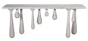 Noir Drop Console Table – Handcrafted Mahogany with Sculptural Design, Perfect for Entryways and Living Spaces White Wash GCON377WH