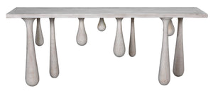 Noir Drop Console Table – Handcrafted Mahogany with Sculptural Design, Perfect for Entryways and Living Spaces White Wash GCON377WH