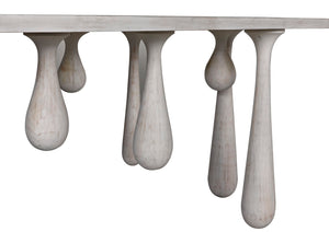 Noir Drop Console Table – Handcrafted Mahogany with Sculptural Design, Perfect for Entryways and Living Spaces White Wash GCON377WH