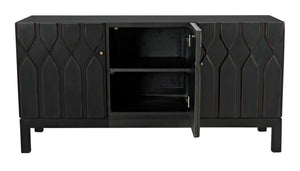 Noir Anubis Sideboard – Handcrafted Pale Rubbed Mahogany Storage Solution for Modern Interiors & Elegance GCON382PR