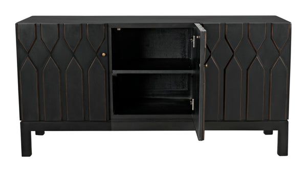 Noir Anubis Sideboard – Handcrafted Pale Rubbed Mahogany Storage Solution for Modern Interiors & Elegance GCON382PR