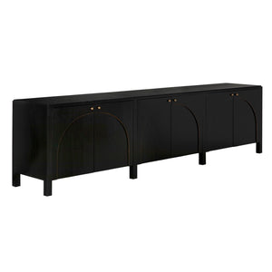 Noir Weston Sideboard – Artisan Crafted Mahogany with Timeless Elegance for Dining and Entryway Storage Hand Rubbed Black with Light Brown GCON386HB-XL
