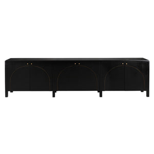 Noir Weston Sideboard – Artisan Crafted Mahogany with Timeless Elegance for Dining and Entryway Storage Hand Rubbed Black with Light Brown GCON386HB-XL