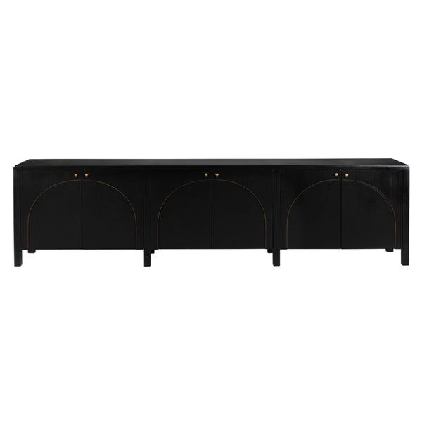 Noir Weston Sideboard – Artisan Crafted Mahogany with Timeless Elegance for Dining and Entryway Storage Hand Rubbed Black with Light Brown GCON386HB-XL