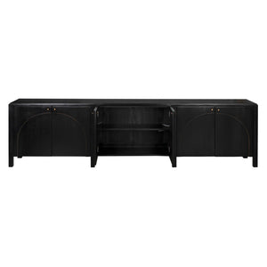 Noir Weston Sideboard – Artisan Crafted Mahogany with Timeless Elegance for Dining and Entryway Storage Hand Rubbed Black with Light Brown GCON386HB-XL