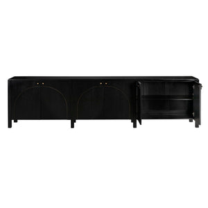 Noir Weston Sideboard – Artisan Crafted Mahogany with Timeless Elegance for Dining and Entryway Storage Hand Rubbed Black with Light Brown GCON386HB-XL