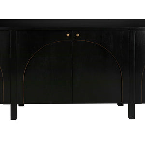 Noir Weston Sideboard – Artisan Crafted Mahogany with Timeless Elegance for Dining and Entryway Storage Hand Rubbed Black with Light Brown GCON386HB-XL
