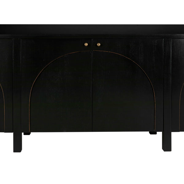 Noir Weston Sideboard – Artisan Crafted Mahogany with Timeless Elegance for Dining and Entryway Storage Hand Rubbed Black with Light Brown GCON386HB-XL