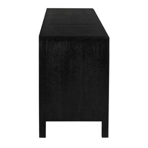 Noir Weston Sideboard – Artisan Crafted Mahogany with Timeless Elegance for Dining and Entryway Storage Hand Rubbed Black with Light Brown GCON386HB-XL
