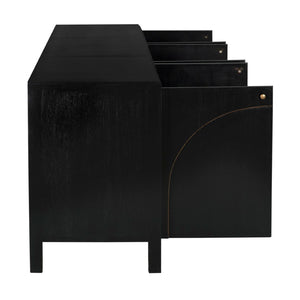 Noir Weston Sideboard – Artisan Crafted Mahogany with Timeless Elegance for Dining and Entryway Storage Hand Rubbed Black with Light Brown GCON386HB-XL