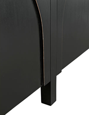 Noir Weston Sideboard – Artisan Crafted Mahogany with Timeless Elegance for Dining and Entryway Storage Hand Rubbed Black with Light Brown Trim GCON386HB