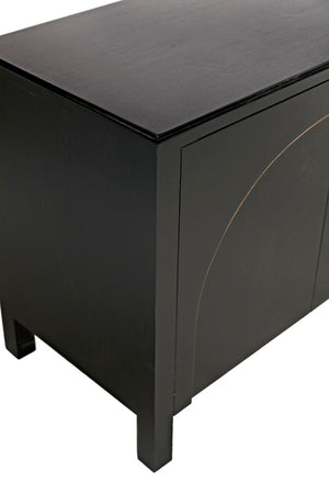 Noir Weston Sideboard – Artisan Crafted Mahogany with Timeless Elegance for Dining and Entryway Storage Hand Rubbed Black with Light Brown Trim GCON386HB