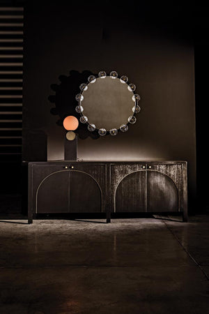 Noir Weston Sideboard – Artisan Crafted Mahogany with Timeless Elegance for Dining and Entryway Storage Hand Rubbed Black with Light Brown Trim GCON386HB