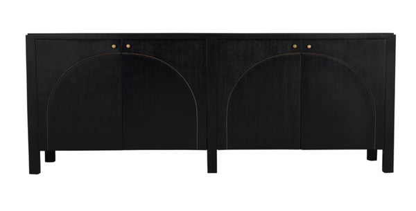 Noir Weston Sideboard – Artisan Crafted Mahogany with Timeless Elegance for Dining and Entryway Storage Hand Rubbed Black with Light Brown Trim GCON386HB