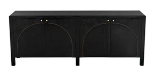 Noir Weston Sideboard – Artisan Crafted Mahogany with Timeless Elegance for Dining and Entryway Storage Hand Rubbed Black with Light Brown Trim GCON386HB