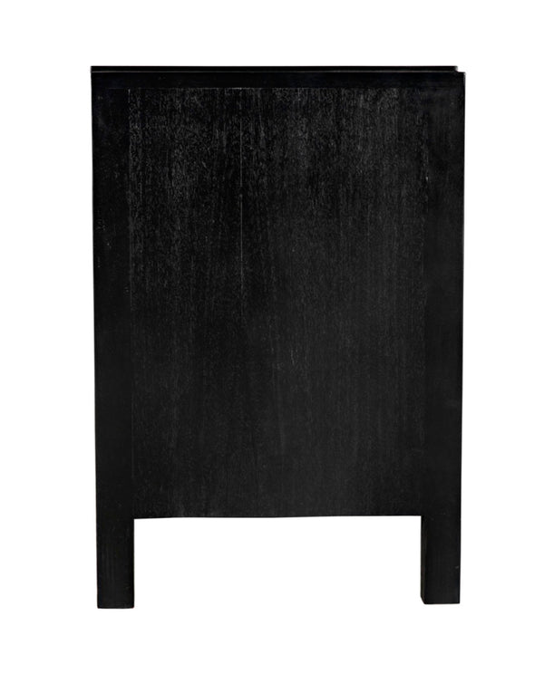 Noir Weston Sideboard – Artisan Crafted Mahogany with Timeless Elegance for Dining and Entryway Storage Hand Rubbed Black with Light Brown Trim GCON386HB