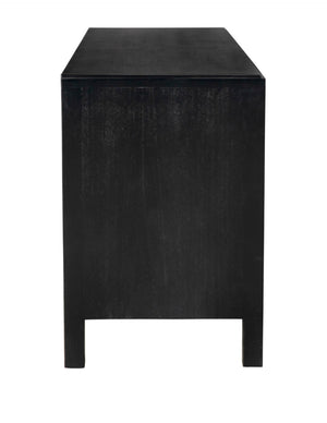 Noir Weston Sideboard – Artisan Crafted Mahogany with Timeless Elegance for Dining and Entryway Storage Hand Rubbed Black with Light Brown Trim GCON386HB