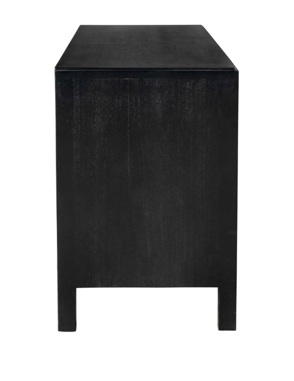 Noir Weston Sideboard – Artisan Crafted Mahogany with Timeless Elegance for Dining and Entryway Storage Hand Rubbed Black with Light Brown Trim GCON386HB